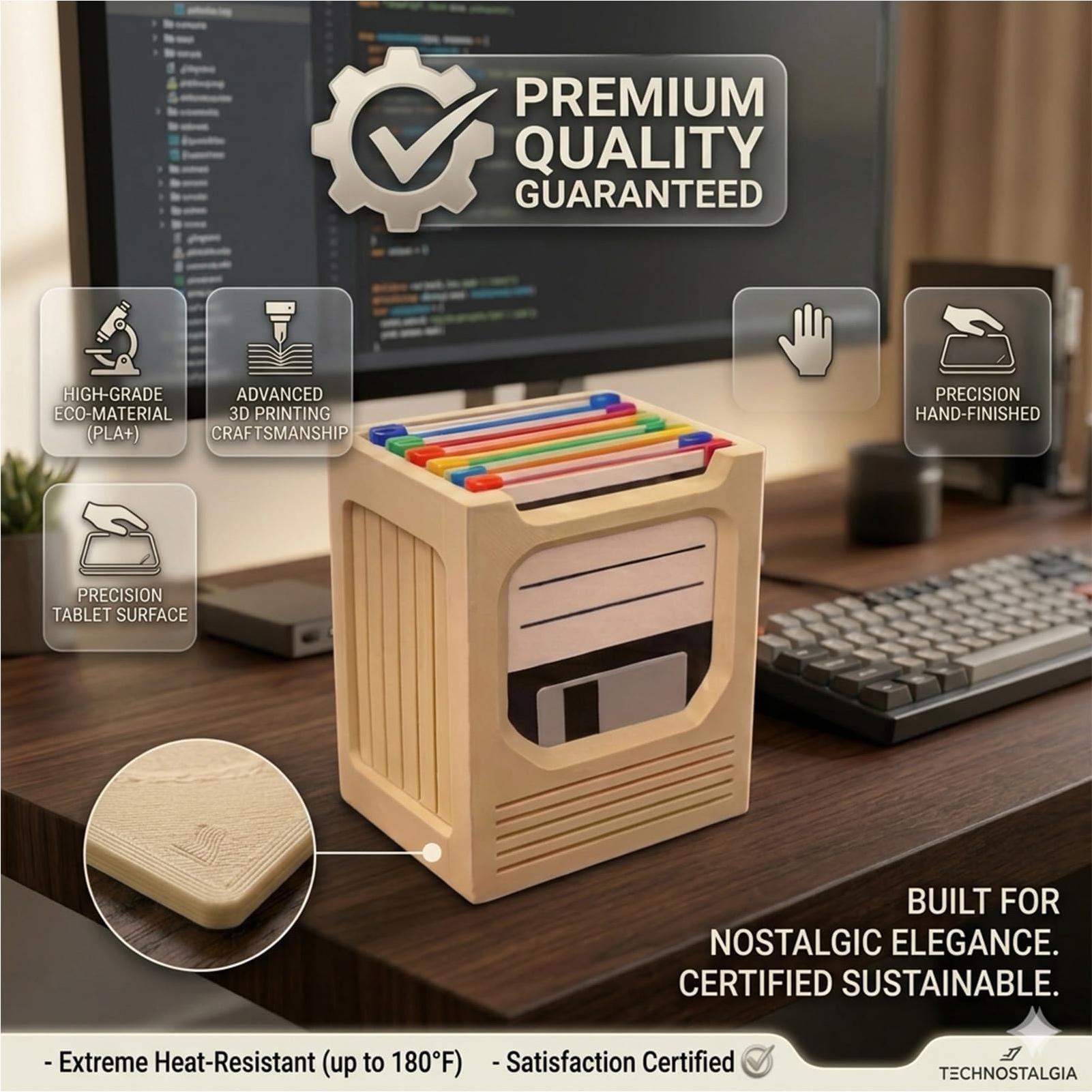 The Office Tech - Set Tempat Coaster Teknologi Retro, Rak