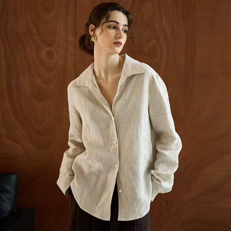 Office High Tech - Kemeja Wanita Lengan Panjang 100% Linen